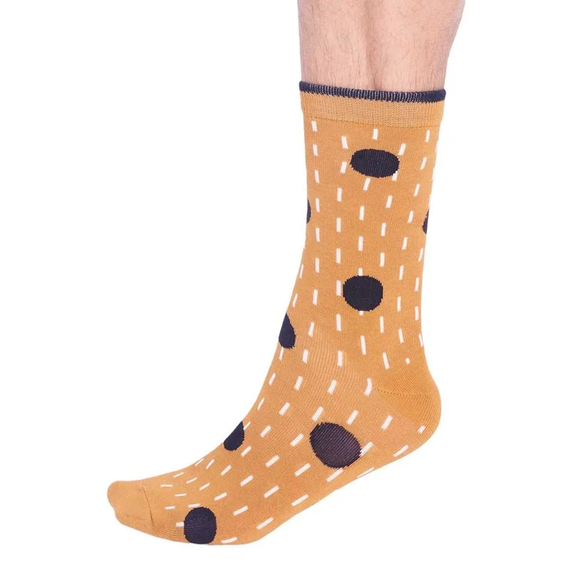 sock uses kids -  Leroy Spot Bamboo Socks Mustard 7-11