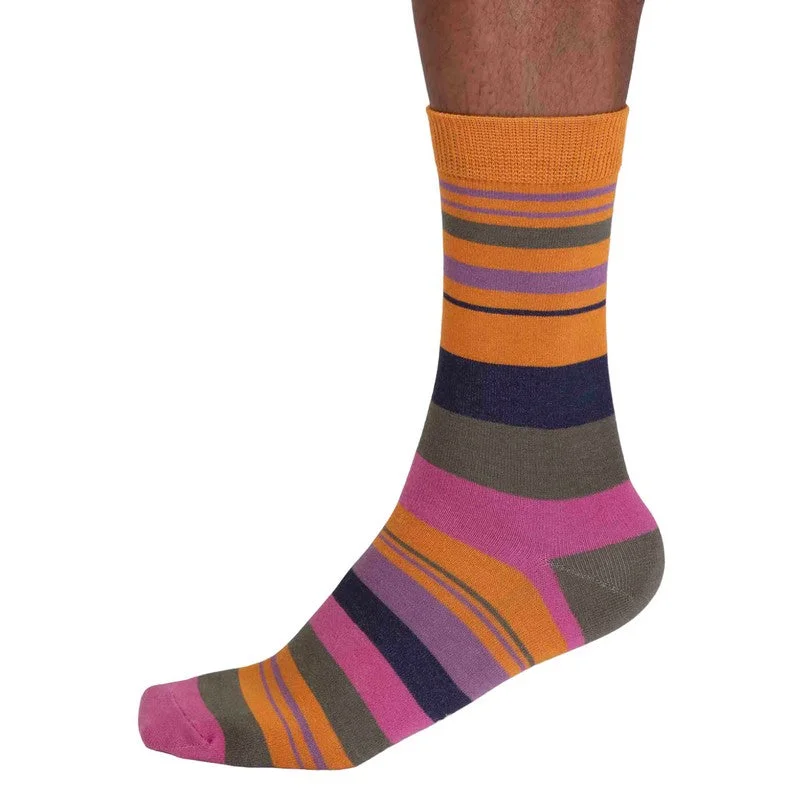 sock storage kids -  Maddock Bamboo Stripe Socks Turmeric Yellow 7-11