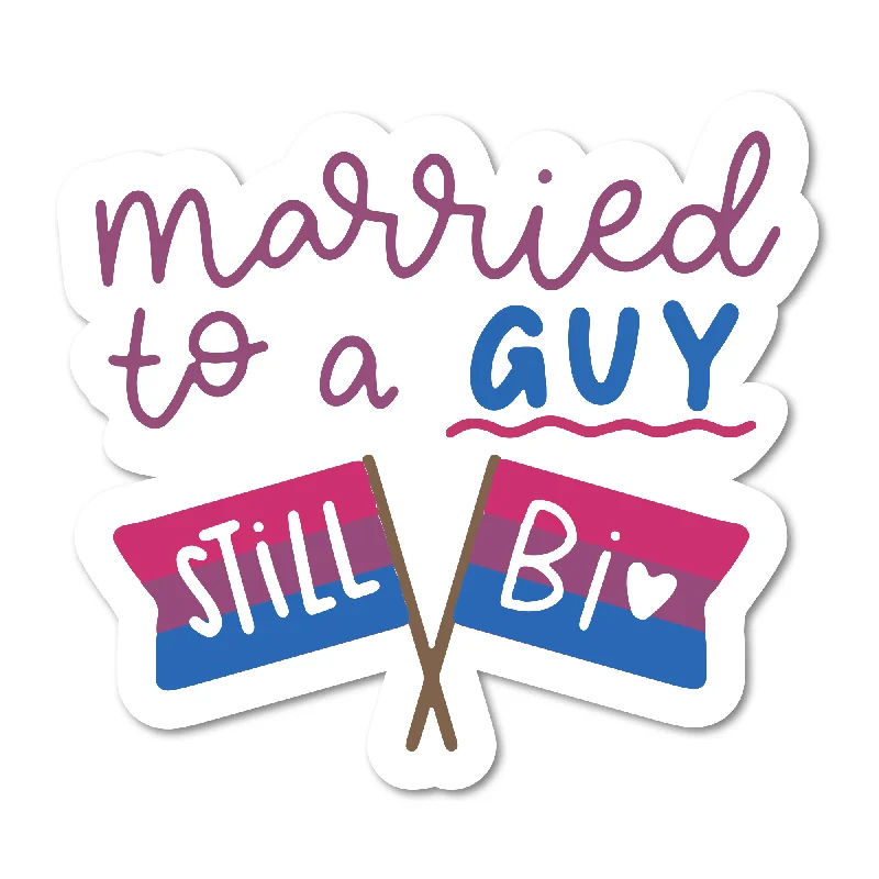 sock sizes 2025 -  Married To A Guy, Still Bi - Bisexual Pride Sticker