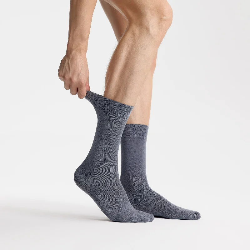 sock delivery online -  Men's Bamboo Dress Socks • Solid Pack of 1/3/5 Pairs • Ocean Grey