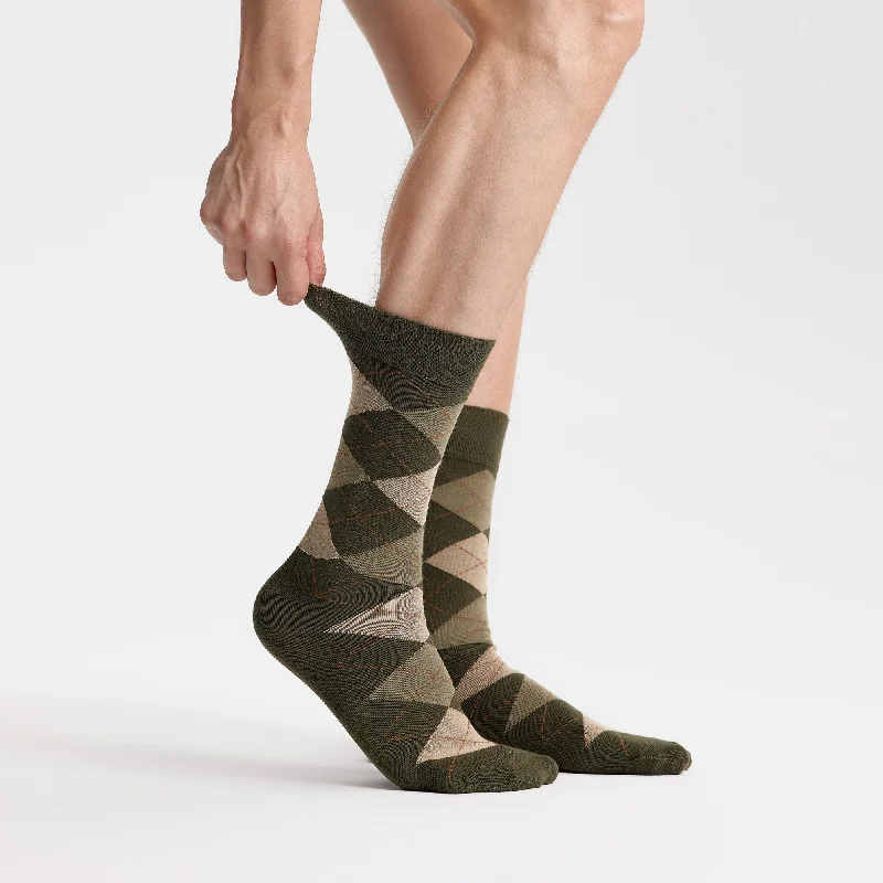 sock ratings men -  Men's Bamboo Dress Socks • Pattern Pack of 5 Pairs • Green Khaki