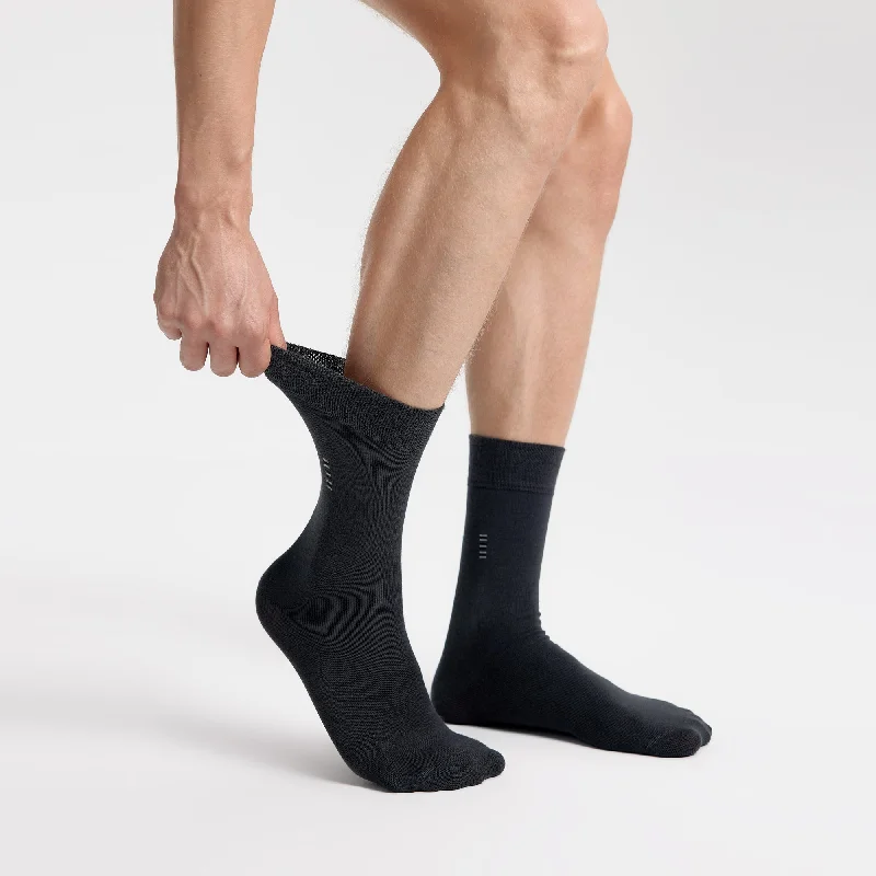 sock durability online -  Men's Bamboo Dress Socks • Plain Pack of 1/3/5 Pairs • Dark Grey