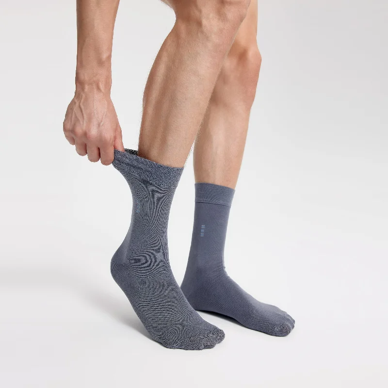 sock deals online -  Men's Bamboo Dress Socks • Plain Pack of 1/3/5 Pairs • Ocean Grey