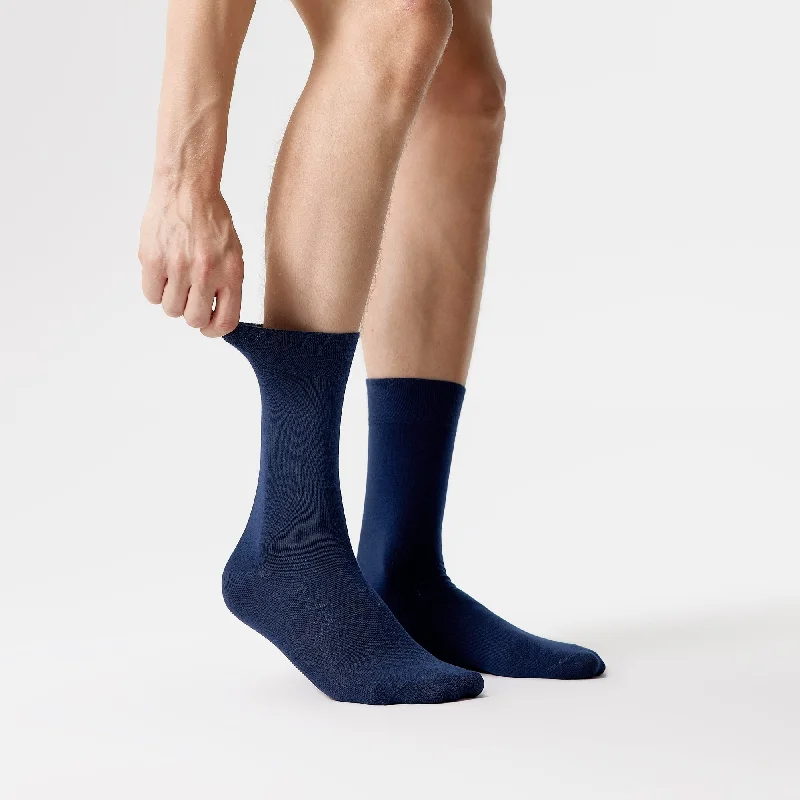 sock codes online -  Men's Bamboo Dress Socks • Solid Pack of 1/3/5 Pairs • Blue Navy