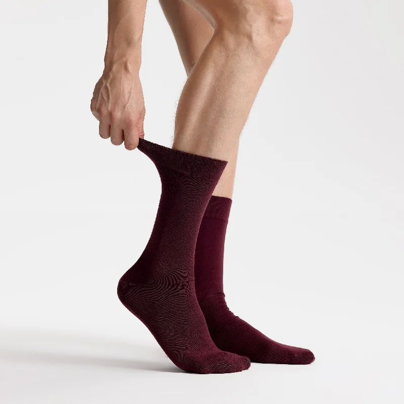 sock comfort online -  Men's Bamboo Dress Socks • Solid Pack of 1/3/5 Pairs • Burgundy