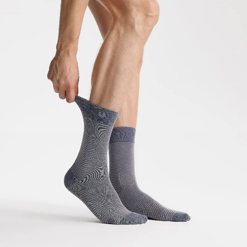 sock exchanges online -  Men's Bamboo Dress Socks • Striped Pack of 1/3/5 Pairs • Ocean Grey