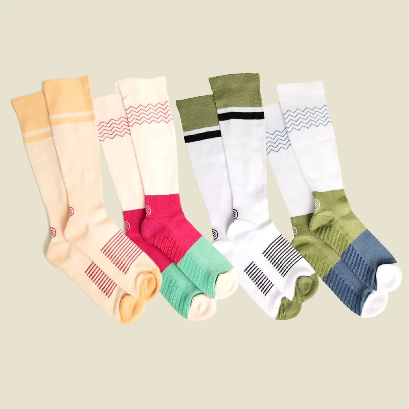 sock packs men -  Men's Compression Socks with Grips Colorful Variety Pack - 4 Pairs