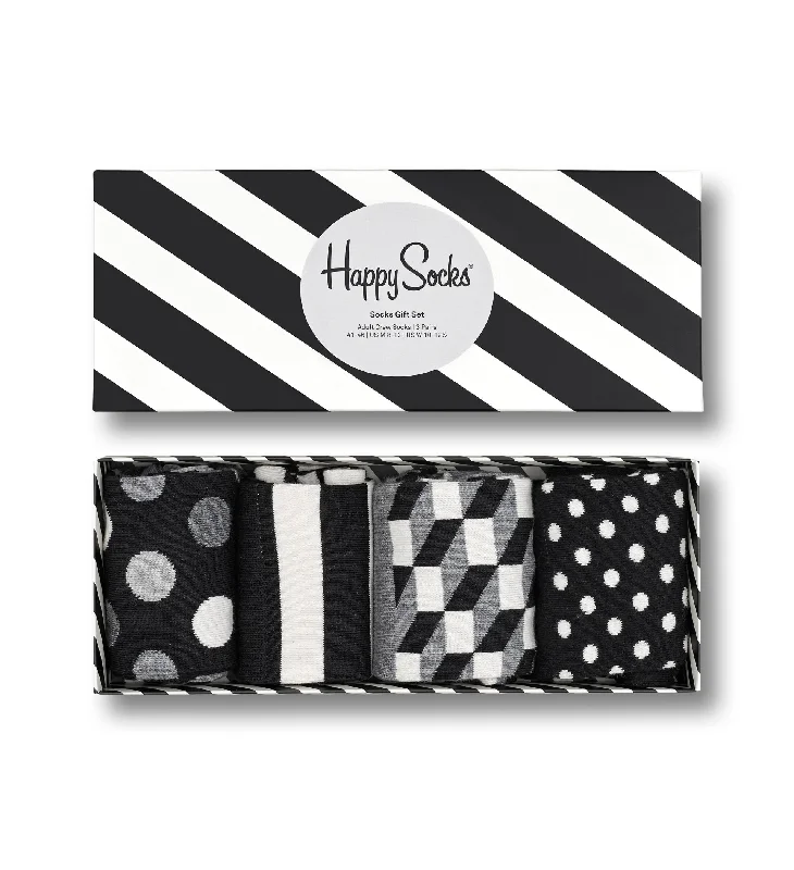 sock comfort 2025 -  Mens Happy Socks Classic Black & White Gift Set (4-Pack)