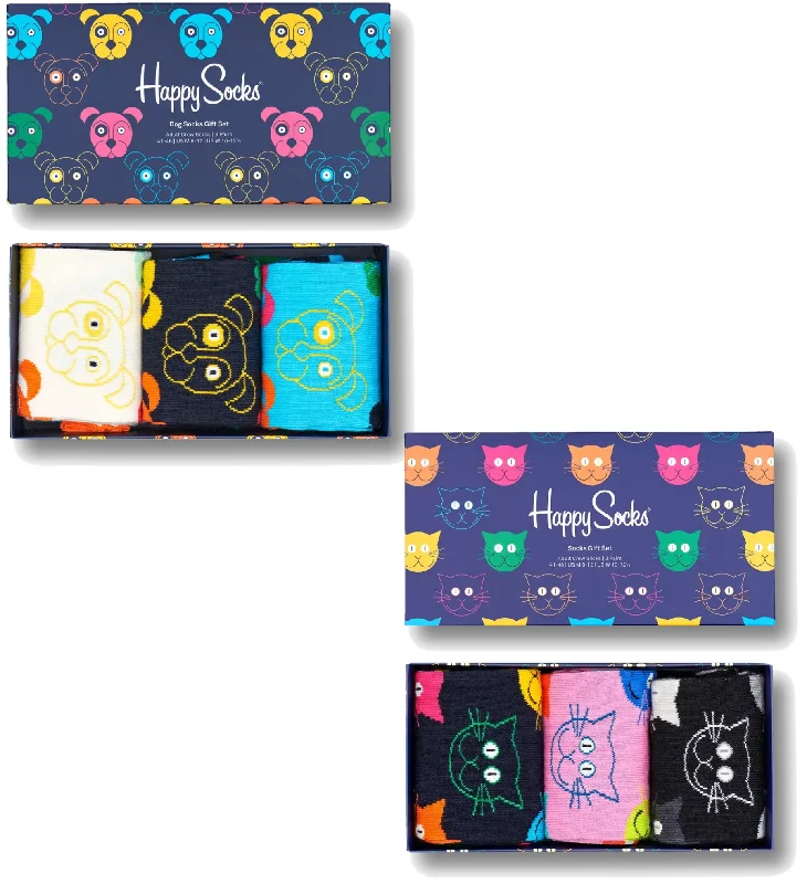 sock brands online -  Mens Happy Socks Mixed Dog Gift Box - 3 Pack