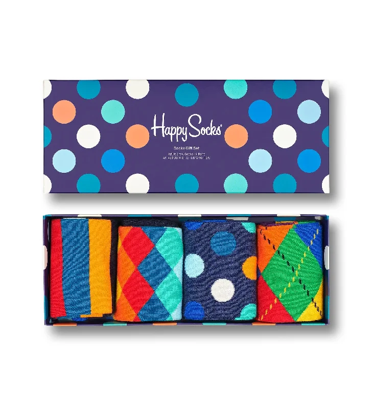 sock features online -  Mens Happy Socks Multi-Colour Gift Set - 4 Pack