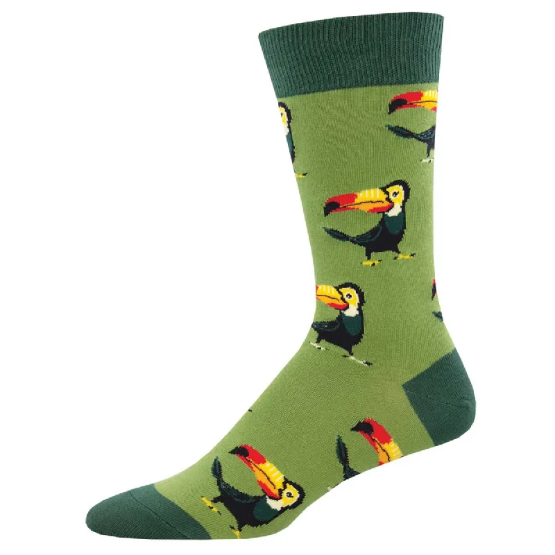 sock materials men -  Tropical Toucan - Cotton Crew