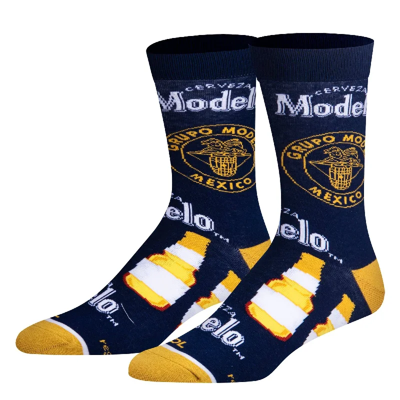 sock styles men -  Modelo Bottles Men's Crew Socks