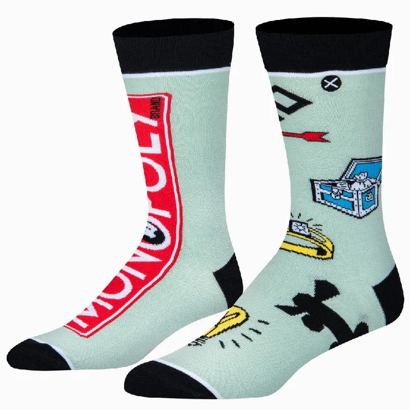 sock types women -  Monopoly Split Men's Crew Socks