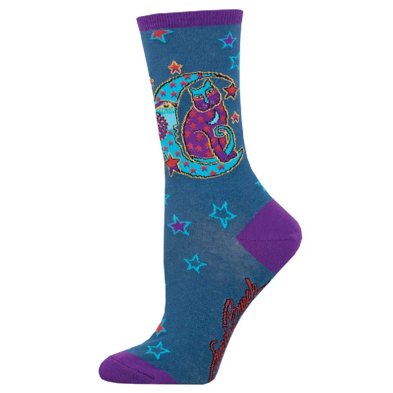 sock collections 2025 -  Laurel Burch - Moonside Cat - Cotton Crew