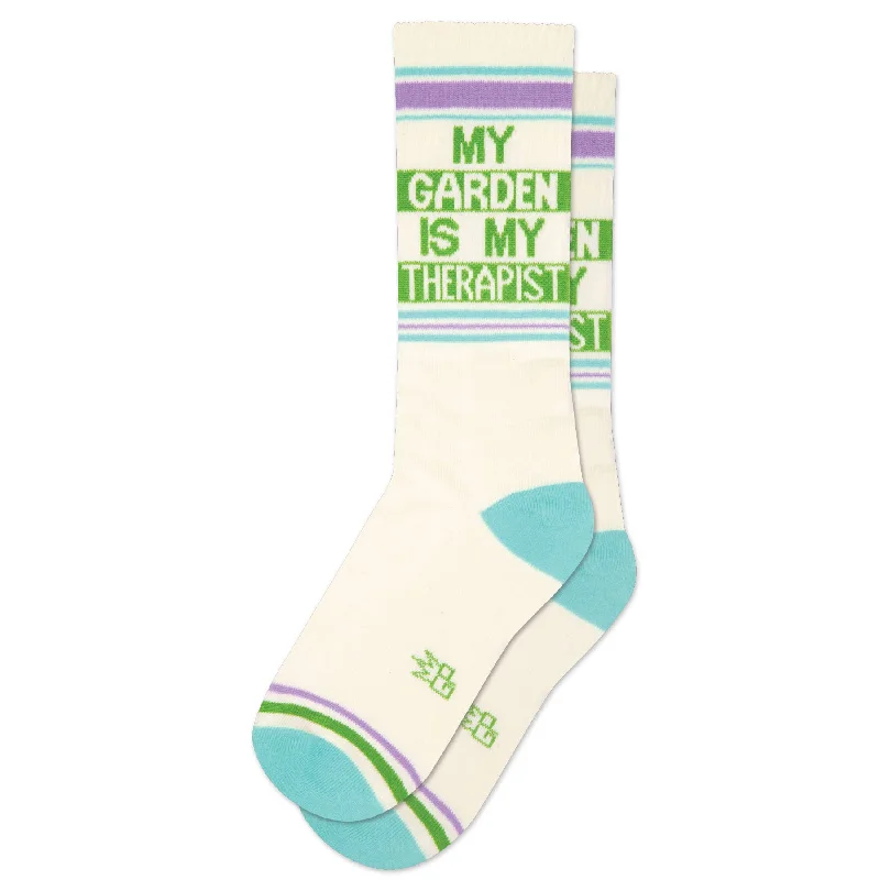 sock drying women -  My Garden Is My Therapist Gym Crew Socks