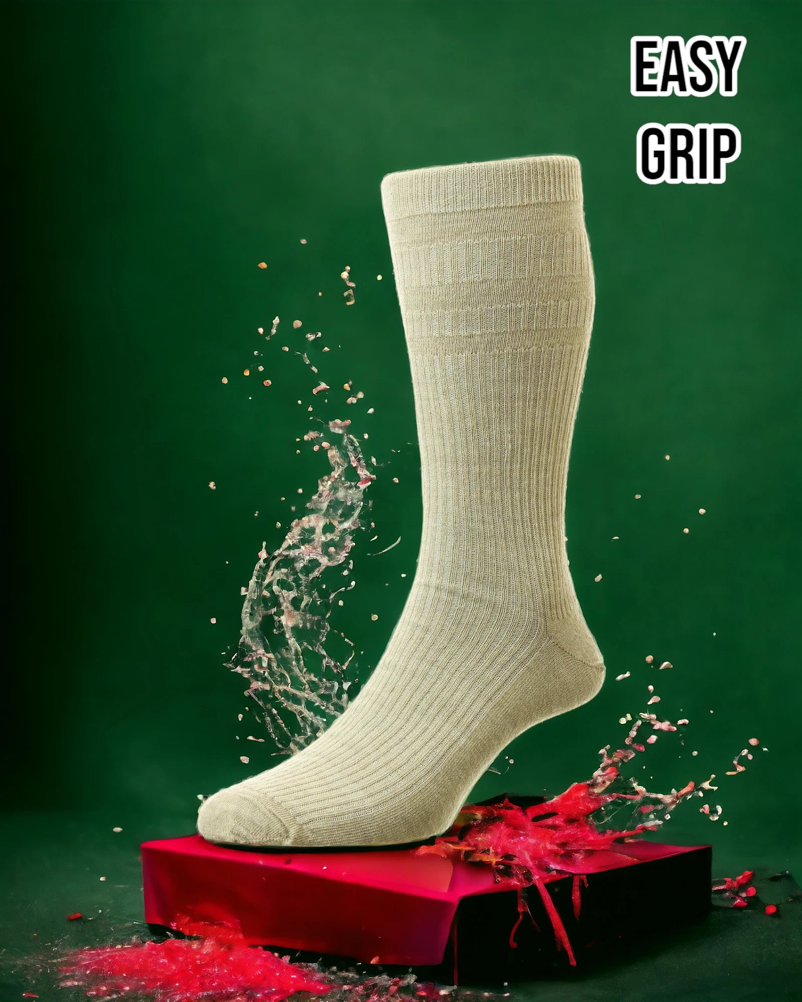 sock shipping -  Oatmeal Wool Rich Easy Grip Socks