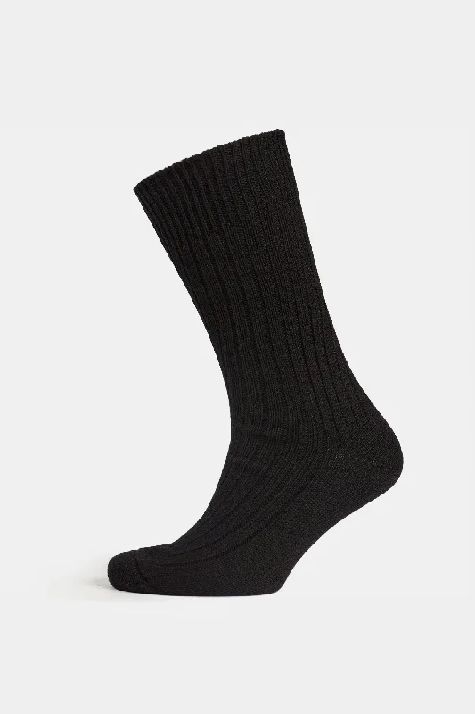 sock trends -  Premium Cotton Sock Rib - Black