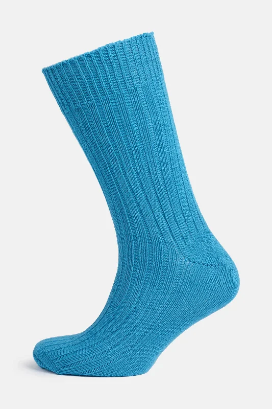 sock refunds kids -  Premium Cotton Sock Rib - Bright Blue