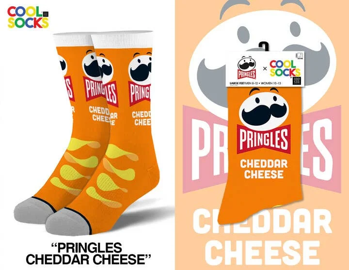 sock materials -  Pringles Cheddar Cheese - Mens Crew Folded