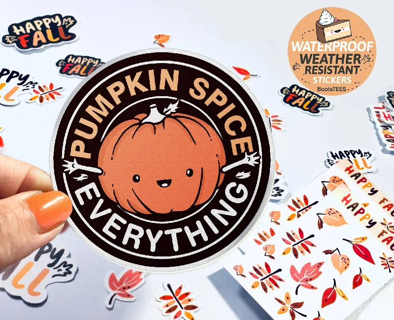 sock assortment 2025 -  Pumpkin Spice Everything Sticker with Cute Pumpkin for Fall