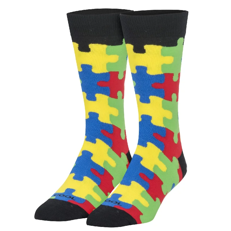 sock collections kids -  Puzzled Men's Crew Socks