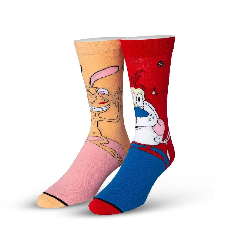 sock features women -  Ren & Stimpy Men's Crew Socks