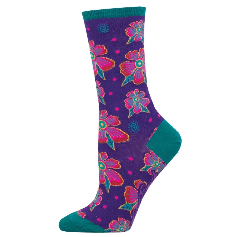 sock types 2025 -  Laurel Burch - Santa Fe Floral - Cotton Crew