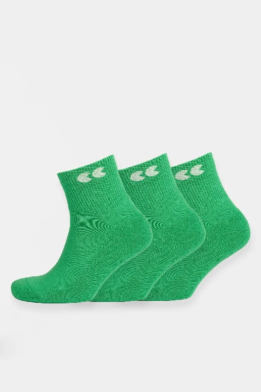 sock returns men -  Single Colour Sports Ankle Sock 3 Pack - Apple Green