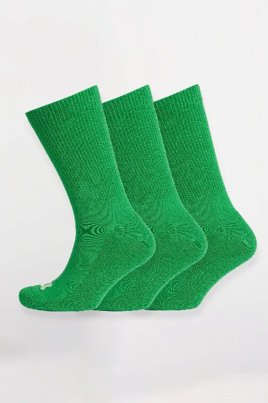 sock variety men -  Single Colour Sports Calf Sock 3 Pack - Apple Green