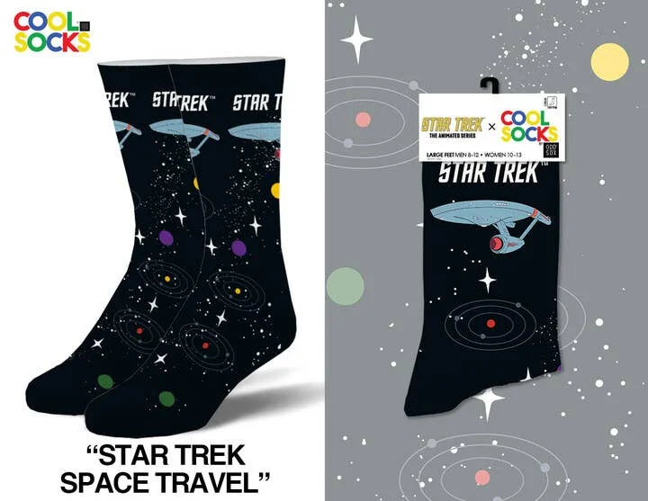 sock washing kids -  Star Trek Space Travel - Mens Crew Socks