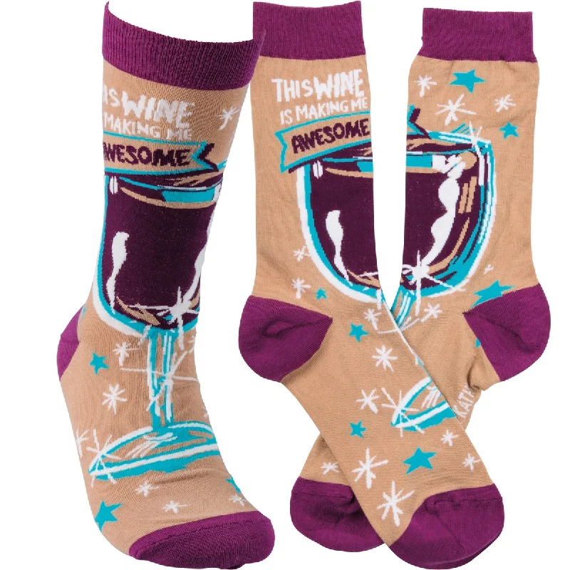 sock singles men -  This Wine is Making Me Awesome Sock