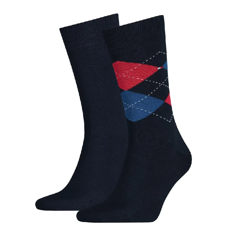 sock exchanges women -  Tommy Hilfiger Mens Check Socks (2-Pack)