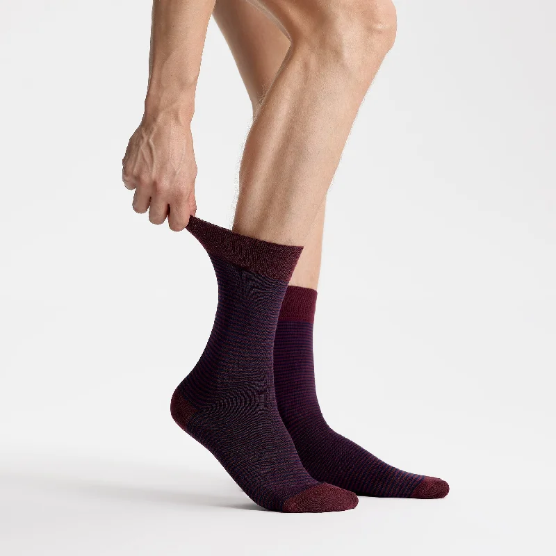 sock ratings online -  Men's Bamboo Dress Socks • Striped Pack of 1/3/5 Pairs • Burgundy