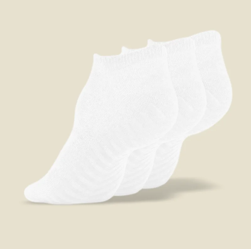 sock promotions women -  Men's White Low Cut Ankle Grip Socks - 3 pairs