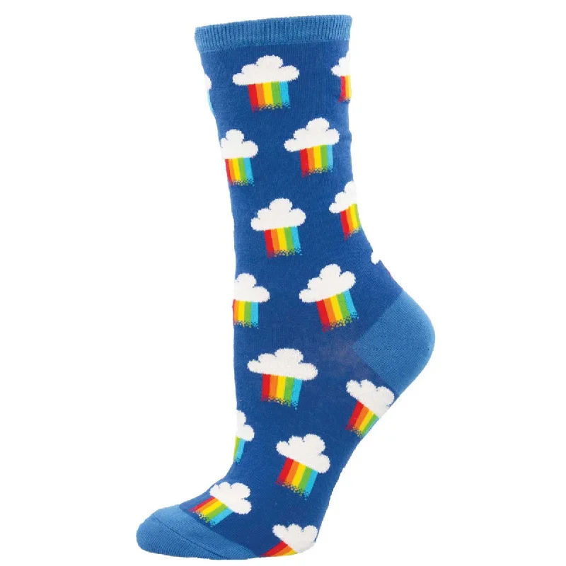 sock fashion men -  Rainbow Rain - Cotton Crew