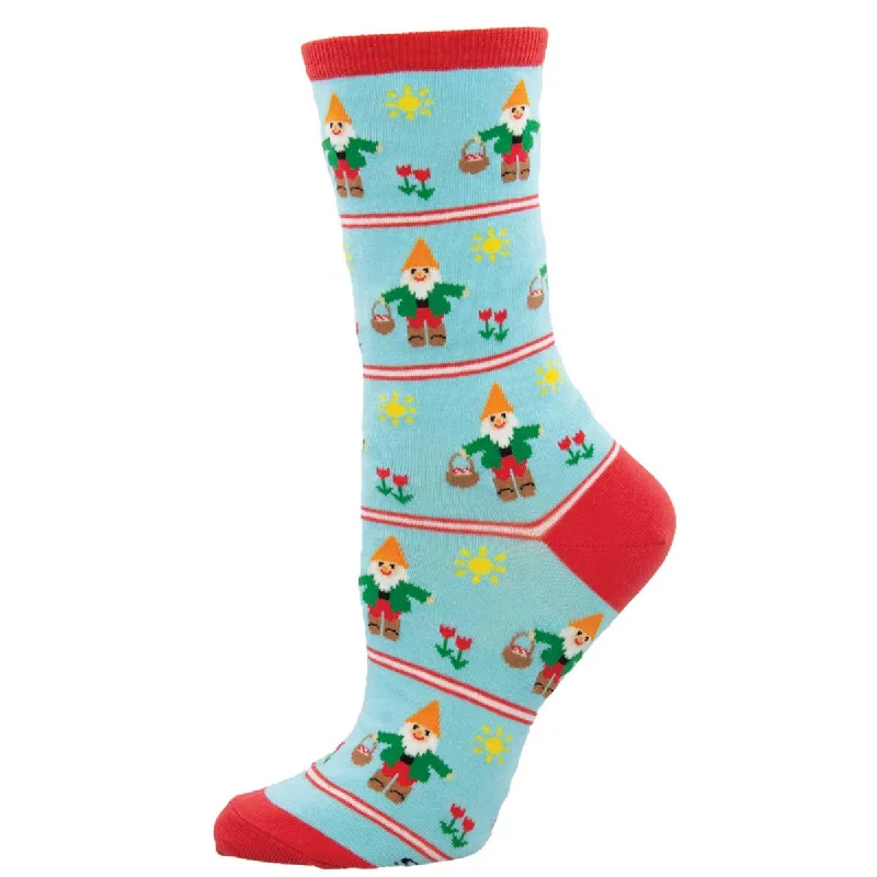 sock designs women -  Garden Gnomes - Cotton Crew