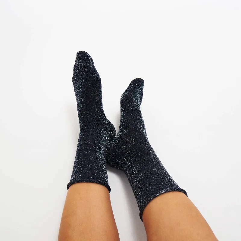 sock packs women -  Women's Navy Glitter Socks