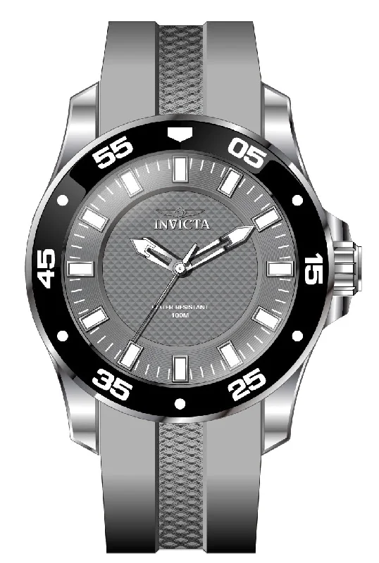 watch with slim dial -  Band For Invicta Pro Diver  Men 46774