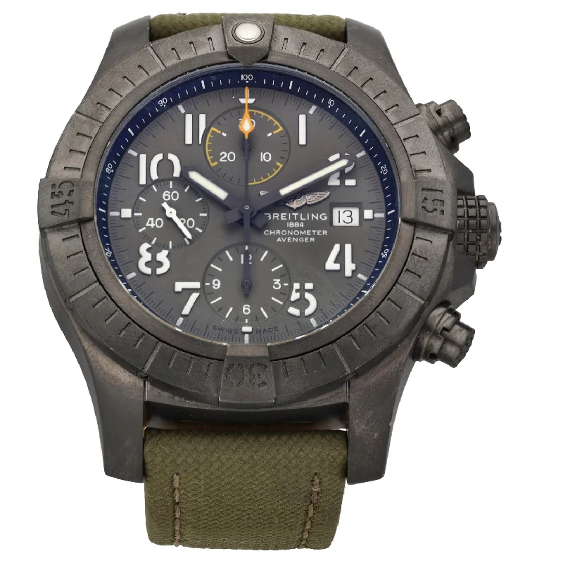 watch with black case -  Breitling Avenger V13317 45mm Titanium Watch