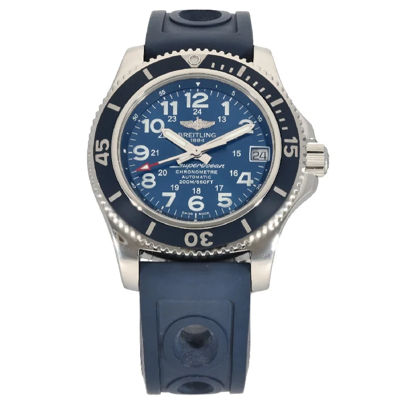 watch with rugged strap -  Breitling Superocean A17312 36mm Stainless Steel Watch