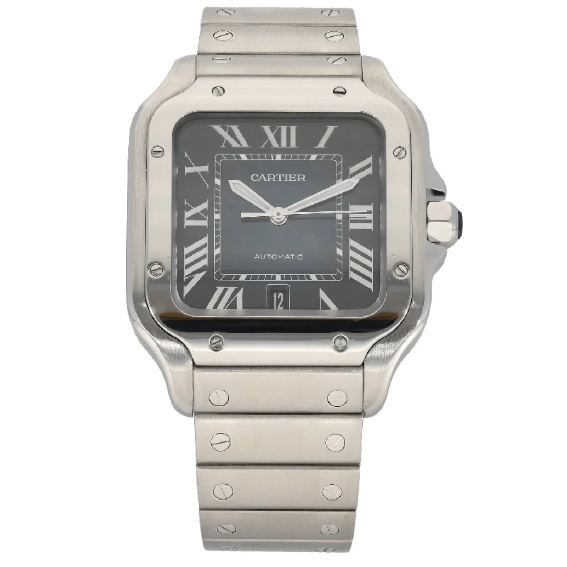 watch with polished case -Cartier Santos De Cartier WSSA0030 40mm Stainless Steel Watch