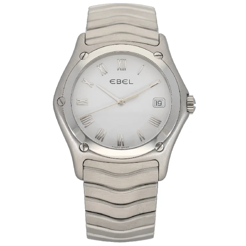 watch with black hands -  Ebel Classic Wave E9187F41 37mm Stainless Steel Watch