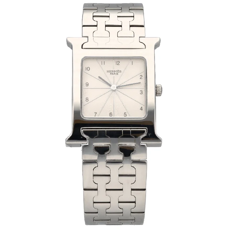 watch with slim profile -  Hermes Heure H H1 510 26mm Stainless Steel Watch