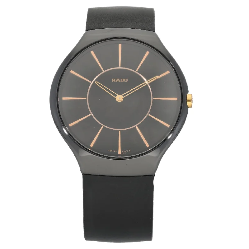 watch with crystal embellishments -  Rado True 140.0741.3 38mm Ceramic Watch