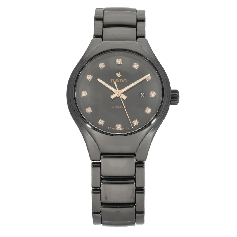 watch with rubber bezel -  Rado True 561.0242.3 30mm Ceramic Watch