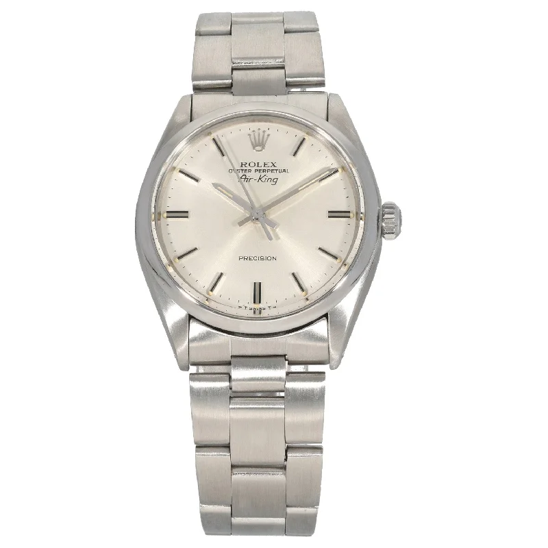 watch with military design -  Rolex Air King 5500 34mm Stainless Steel Watch