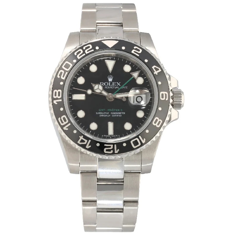 watch with thin strap -  Rolex GMT Master II 116710 LN 40mm Stainless Steel Watch