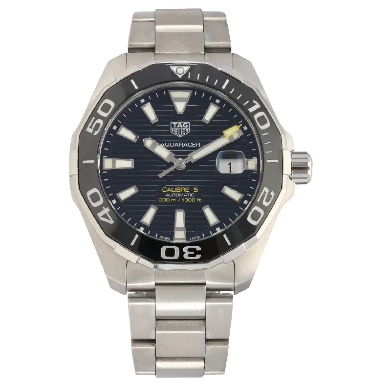 watch with vintage bezel -  Tag Heuer Aquaracer WAY201A 43mm Stainless Steel Watch