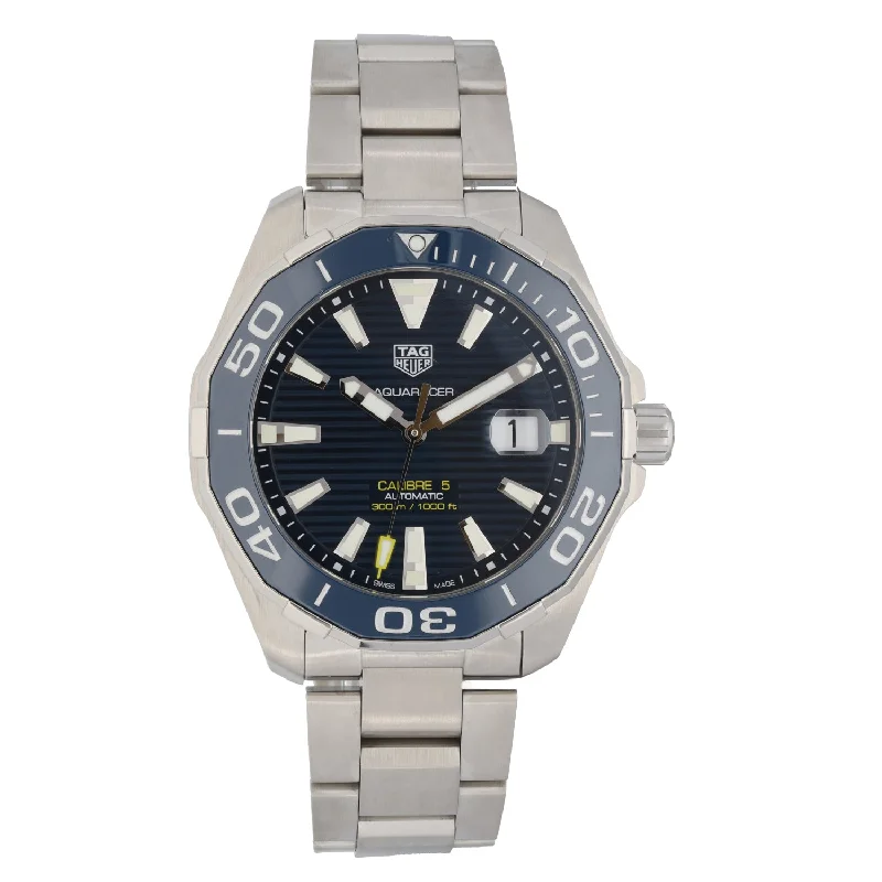 watch with transparent back -  Tag Heuer Aquaracer WAY201B 43mm Stainless Steel Watch