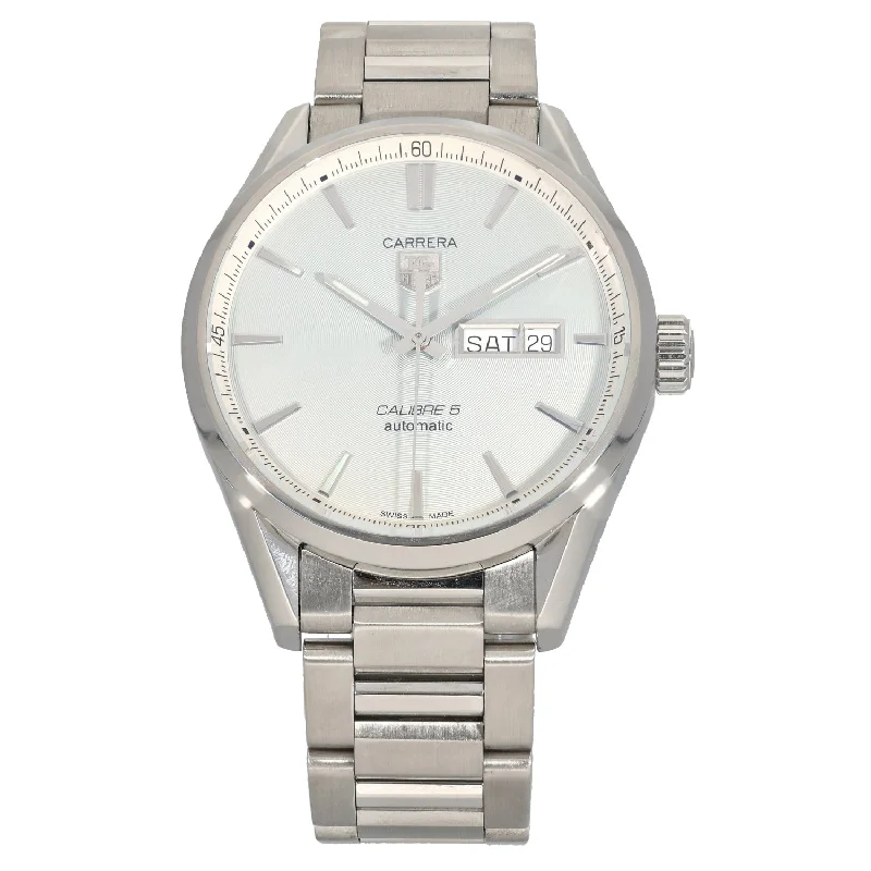 watch with day date display -  Tag Heuer Carrera WAR201B-1 41mm Stainless Steel Watch